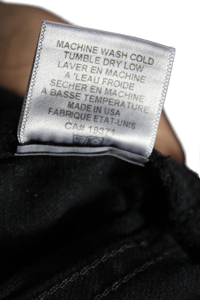Re/Done Womens Cropped Black Cotton Jeans Button Size 25