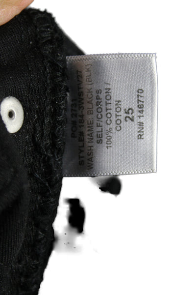 Re/Done Womens Cropped Black Cotton Jeans Button Size 25
