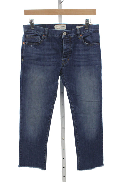 Nili Lotan Women Boyfriend Mid Rise Blue Cotton Jeans Size 24