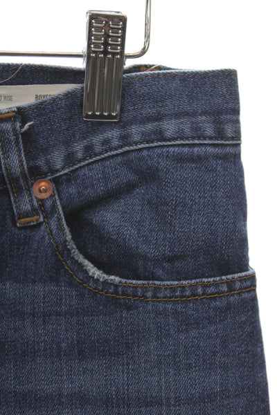 Nili Lotan Women Boyfriend Mid Rise Blue Cotton Jeans Size 24