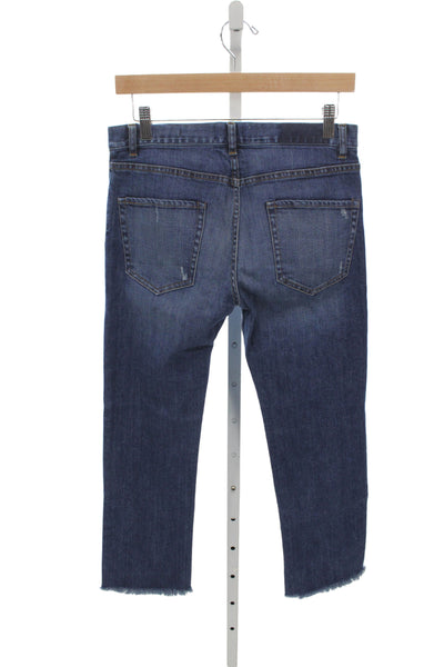 Nili Lotan Women Boyfriend Mid Rise Blue Cotton Jeans Size 24