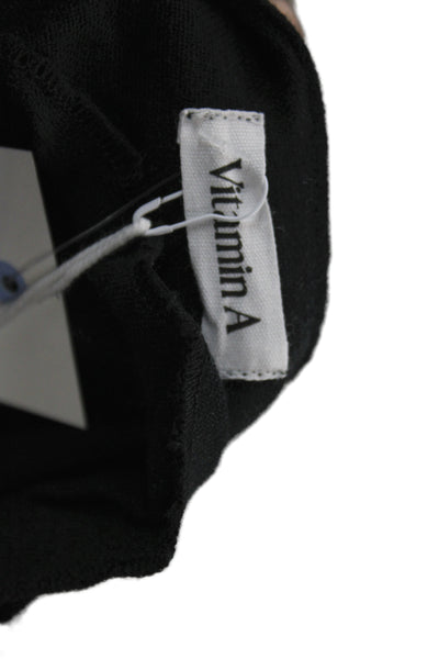 Vitamin A Women Black Linen Halter Maxi Dress Sleeveless Tie Back Size M