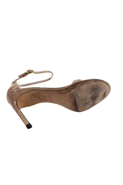 Stuart Weitzman Womens Leather Ankle Strap High Heels Shoes Tan Size 7