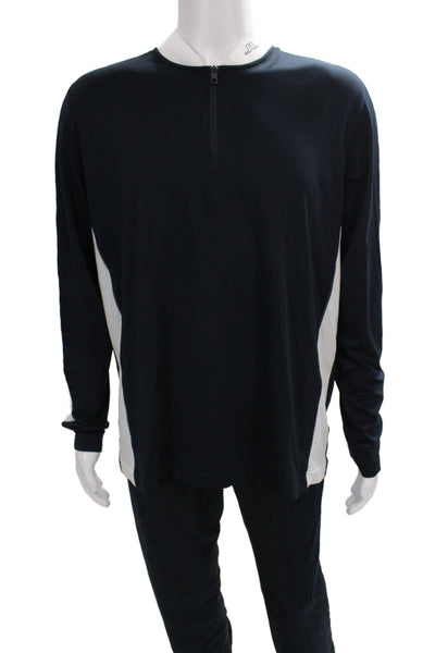 J. Lindeberg Mens Basic Mock Neck Colorblock Golf Casual Jacket Black Size 2XL