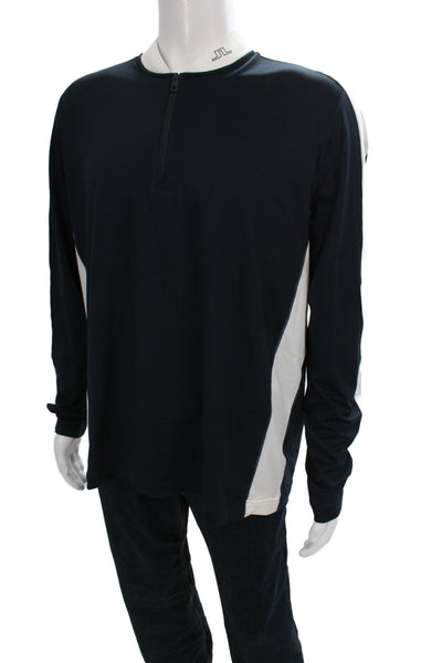 J. Lindeberg Mens Basic Mock Neck Colorblock Golf Casual Jacket Black Size 2XL