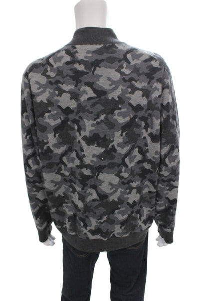 G/Fore Mens Pullover Camo Mock Neck Zip Gray Long Sleeve Size XL