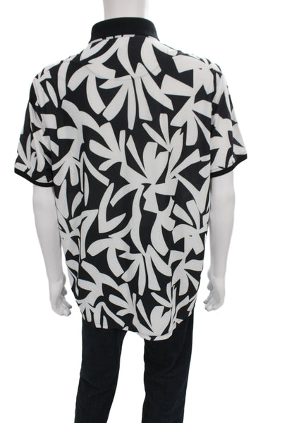 G/Fore Mens Black Abstract Graphic Polyester Polo Short Sleeve Collared Size XL