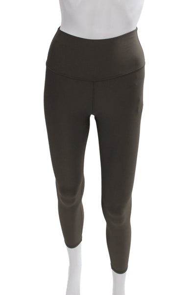 Alo Womens Ankle Leggings Brown Athleisure Pull On Size S