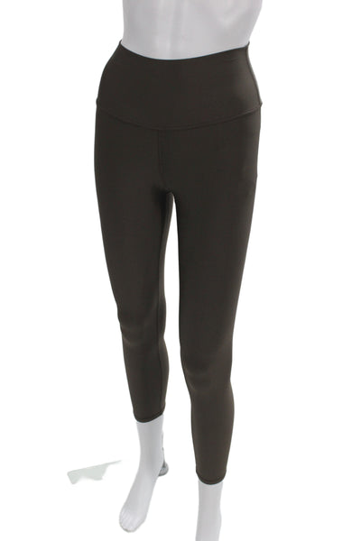 Alo Womens Ankle Leggings Brown Athleisure Pull On Size S