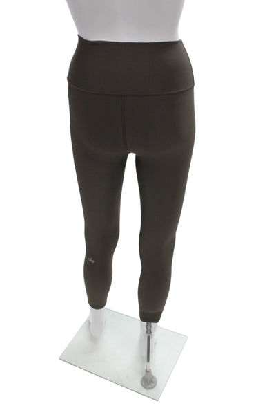 Alo Womens Ankle Leggings Brown Athleisure Pull On Size S
