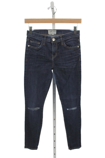 Current/Elliott Women Ankle Blue Cotton Jeans Mid Rise Size 26