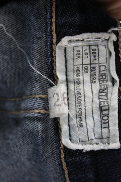 Current/Elliott Women Ankle Blue Cotton Jeans Mid Rise Size 26