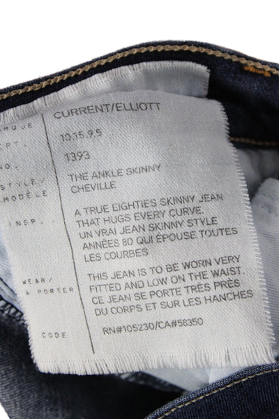 Current/Elliott Women Ankle Blue Cotton Jeans Mid Rise Size 26