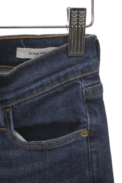 Frame Denim Women Flared Mid Rise Jeans Blue Size 26