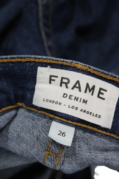 Frame Denim Women Flared Mid Rise Jeans Blue Size 26