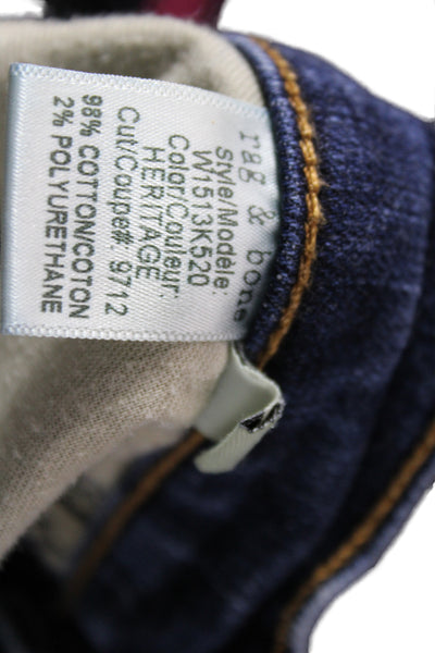 Rag & Bone Jean Women Skinny Jeans Blue Cotton Low Rise Size 26