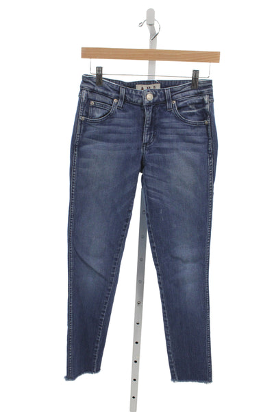 Amo Womens Skinny Blue Low Rise Cotton Jeans Size 26