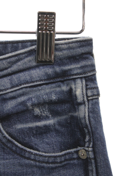 Amo Womens Skinny Blue Low Rise Cotton Jeans Size 26