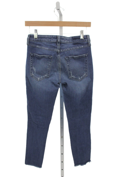 Amo Womens Skinny Blue Low Rise Cotton Jeans Size 26