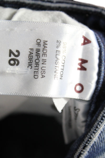 Amo Womens Skinny Blue Low Rise Cotton Jeans Size 26