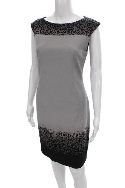 Joseph Ribkoff Women Sheath Dress Black Animal Print Rayon Size 8