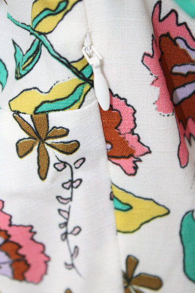 Crosby By Mollie Burch Women Maxi Floral Button Short Sleeve Dress Size 2XS