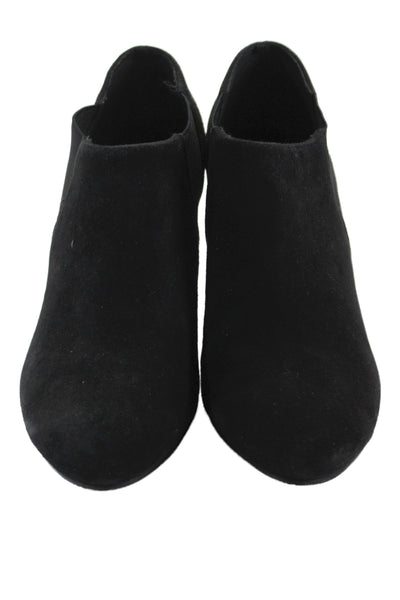 Vaneli Womens Suede Round Toe Ankle Booties Black Size 7M