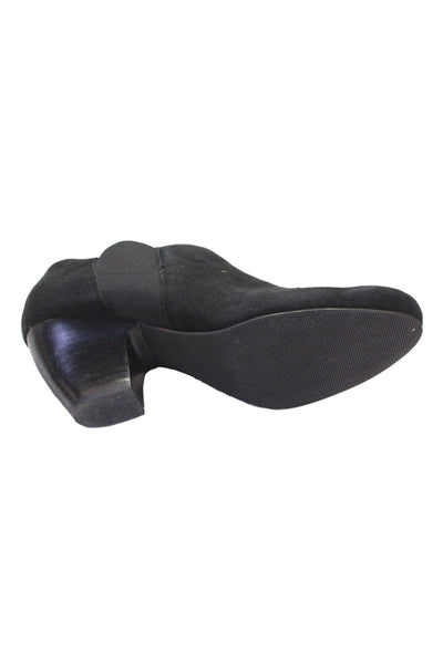 Vaneli Womens Suede Round Toe Ankle Booties Black Size 7M
