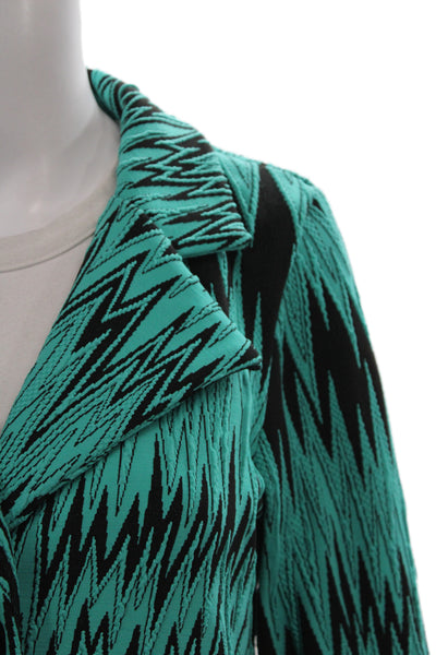 Andria Lieu Women Basic Jacket Green Geometric Nylon Long Sleeve Size PM