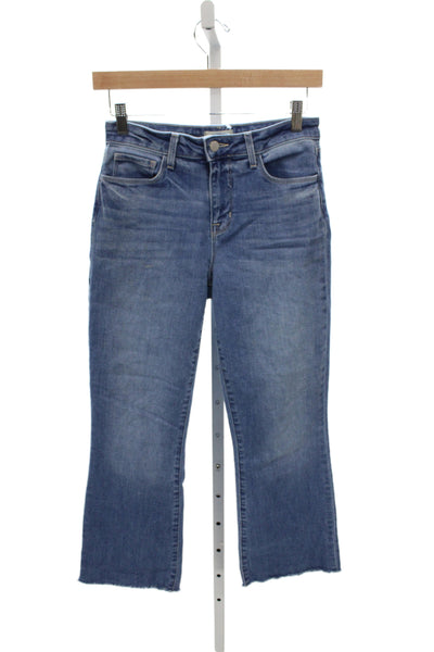 L'Agence Womens Cropped Jeans Blue Cotton Mid Rise Size 25