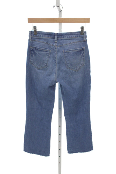 L'Agence Womens Cropped Jeans Blue Cotton Mid Rise Size 25