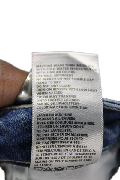 L'Agence Womens Cropped Jeans Blue Cotton Mid Rise Size 25