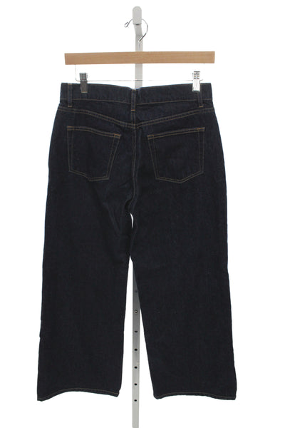 Reformation Women Blue Wide-Leg Jeans Mid Rise Cotton Blend Size 25