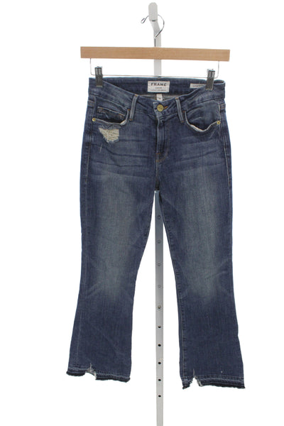 Frame Womens Bootcut Jeans Blue Cotton Mid Rise Inseam 27 Size 24