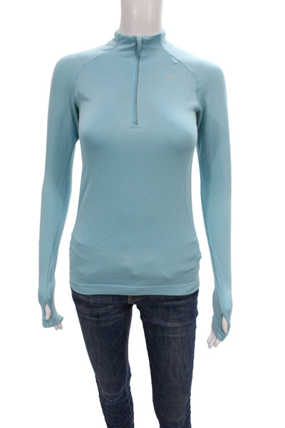 Nike Womens Spandex Track Athletic Jacket Baby Blue Size XS