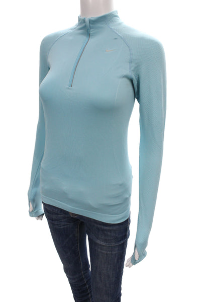 Nike Womens Spandex Track Athletic Jacket Baby Blue Size XS