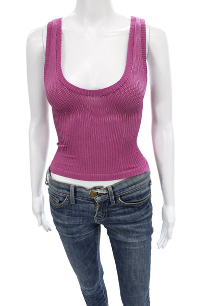 Free People Women Basic Purple Sleeveless Scoop Neck Tank Pullover Size XS