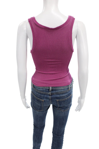 Free People Women Basic Purple Sleeveless Scoop Neck Tank Pullover Size XS