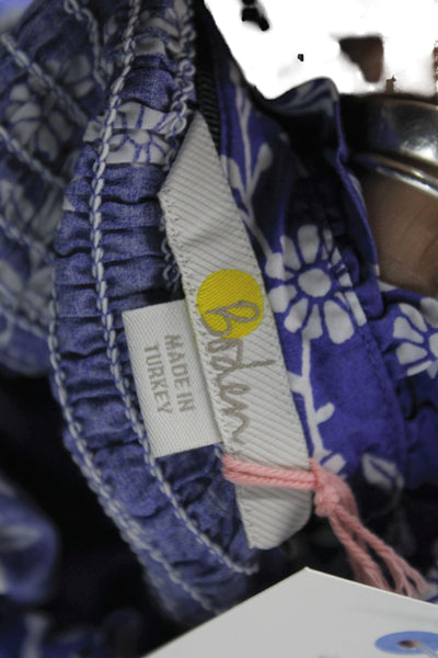Boden Women Tunic Blouse Blue Floral High Neck Long Sleeve 100% Cotton Size 2