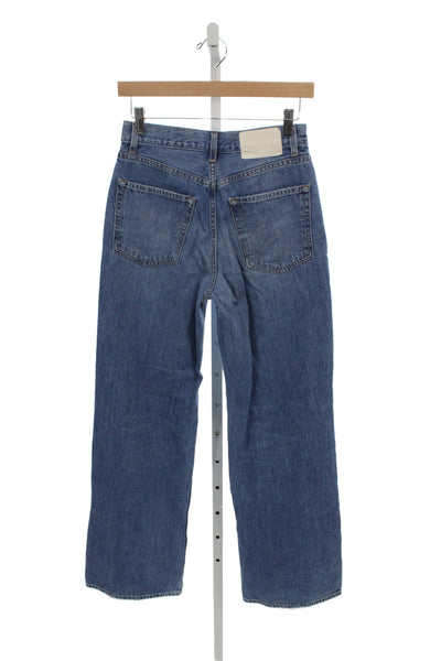 Grlfrnd Womens Straight Jeans Blue High Waist 30in Inseam 100% Cotton Size 23