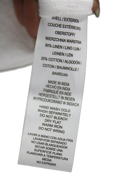 Vitamin A Women Sleeveless V-Neck Linen Tunic Tank White Beach Size XS