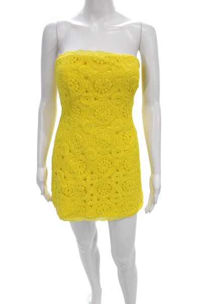 Cami NYC Women Yellow Off the Shoulder Mini Dress Sleeveless Size 4