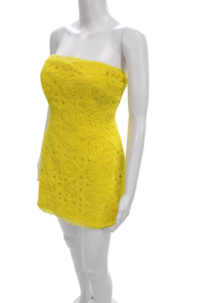 Cami NYC Women Yellow Off the Shoulder Mini Dress Sleeveless Size 4