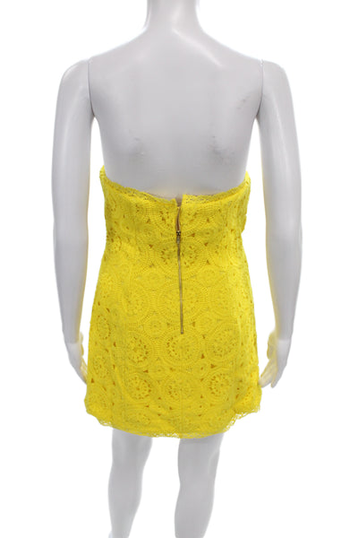Cami NYC Women Yellow Off the Shoulder Mini Dress Sleeveless Size 4