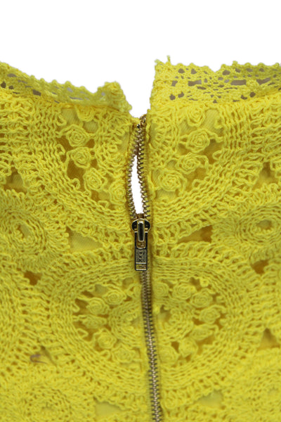 Cami NYC Women Yellow Off the Shoulder Mini Dress Sleeveless Size 4