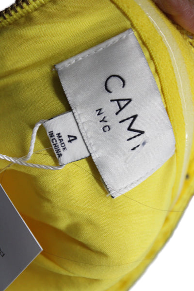 Cami NYC Women Yellow Off the Shoulder Mini Dress Sleeveless Size 4