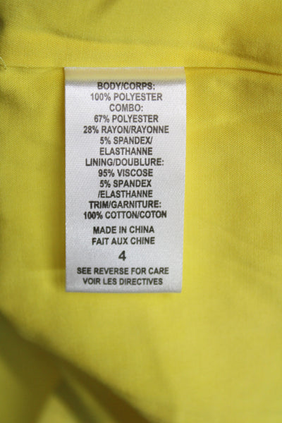 Cami NYC Women Yellow Off the Shoulder Mini Dress Sleeveless Size 4