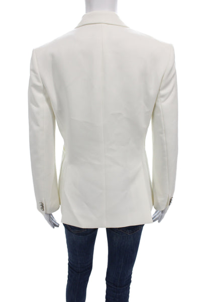 Theory Womens Basic Jacket White Button Long Sleeve Polyester Size 4