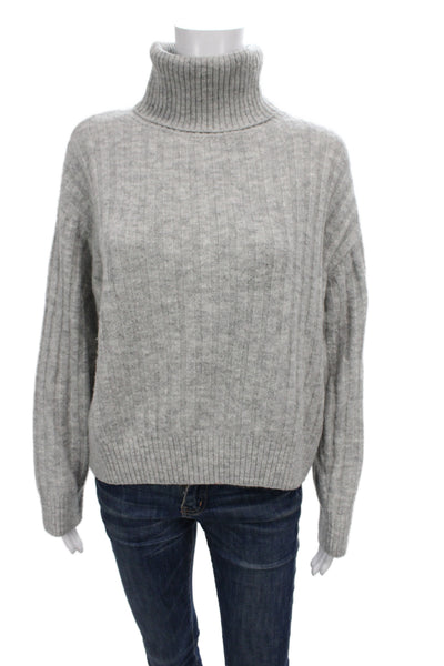 MNG Womens Pullover Turtleneck Gray Long Sleeve Casual Size M