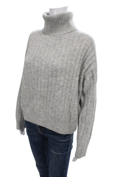 MNG Womens Pullover Turtleneck Gray Long Sleeve Casual Size M